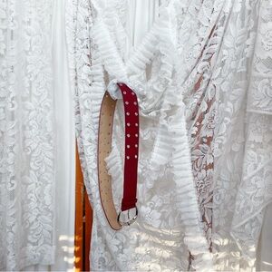 Sold Out β‘ Grommet Oversized Buckle Belt - Red π